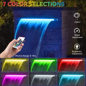 CASCADA LED PVC 6 PIES DE LONGITUD P/PISCINAS